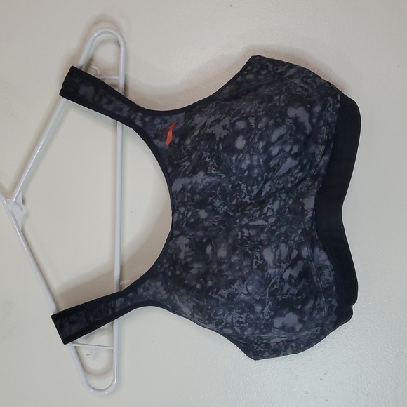 Brooks Maia Mid-Impact Underwire Sports Bra Size 34E Black Grey Marbled - Picture 3 of 11